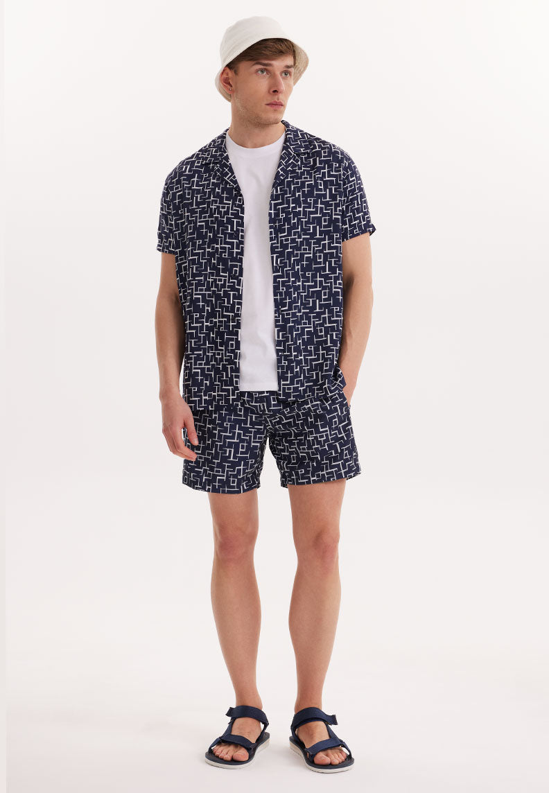 WMHAWAII MEZE S/S SHIRT in Blue AOP - Shirt - Westmark London EU(TR) Store Organik Pamuklu Sürdürülebilir Moda