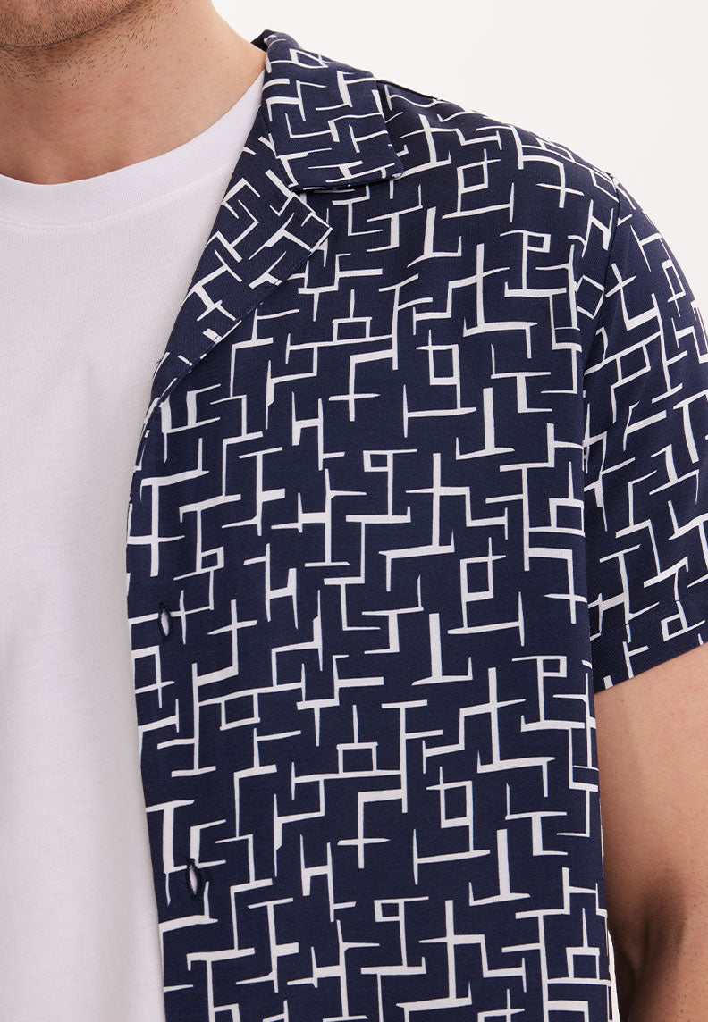 WMHAWAII MEZE S/S SHIRT in Blue AOP - Shirt - Westmark London EU(TR) Store Organik Pamuklu Sürdürülebilir Moda