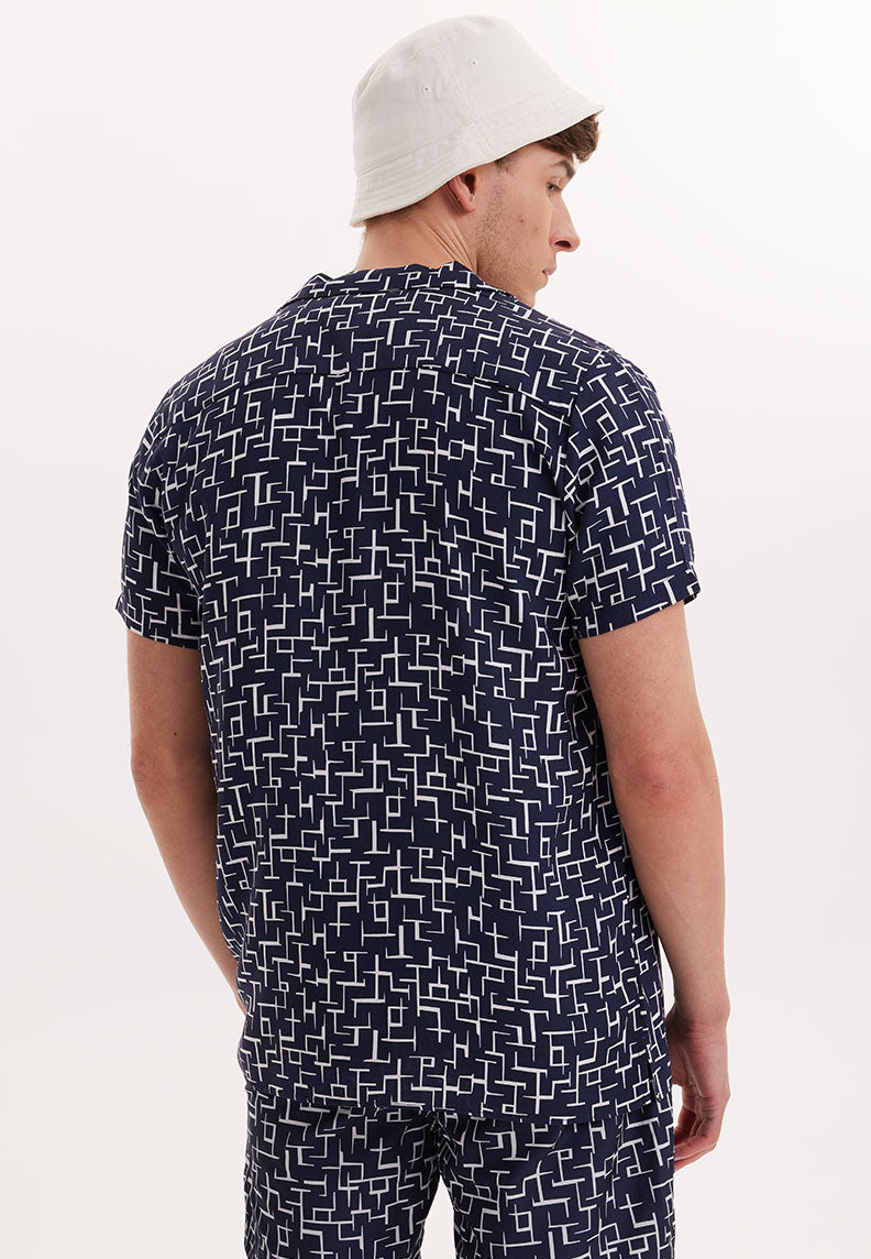 WMHAWAII MEZE S/S SHIRT in Blue AOP - Shirt - Westmark London EU(TR) Store Organik Pamuklu Sürdürülebilir Moda