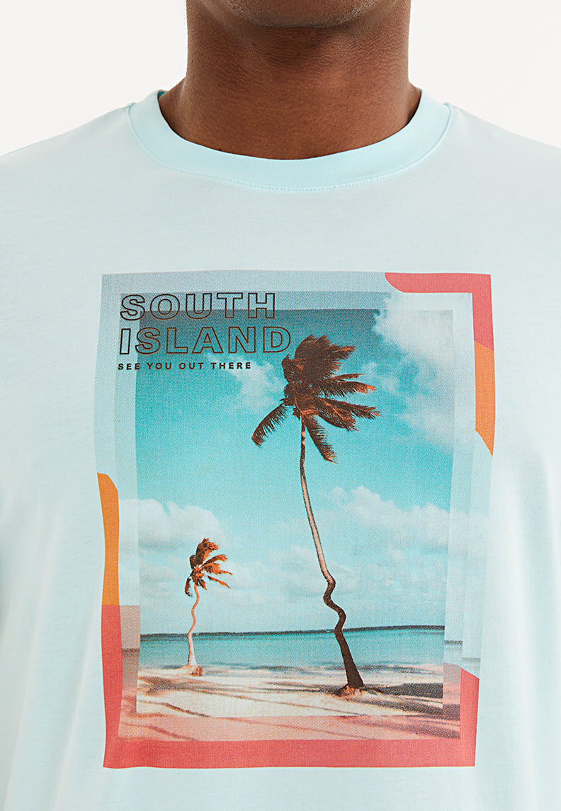 SOUTH ISLAND COLLAGE TEE in Spun Sugar - T-Shirt - Westmark London EU(TR) Store Organik Pamuklu Sürdürülebilir Moda