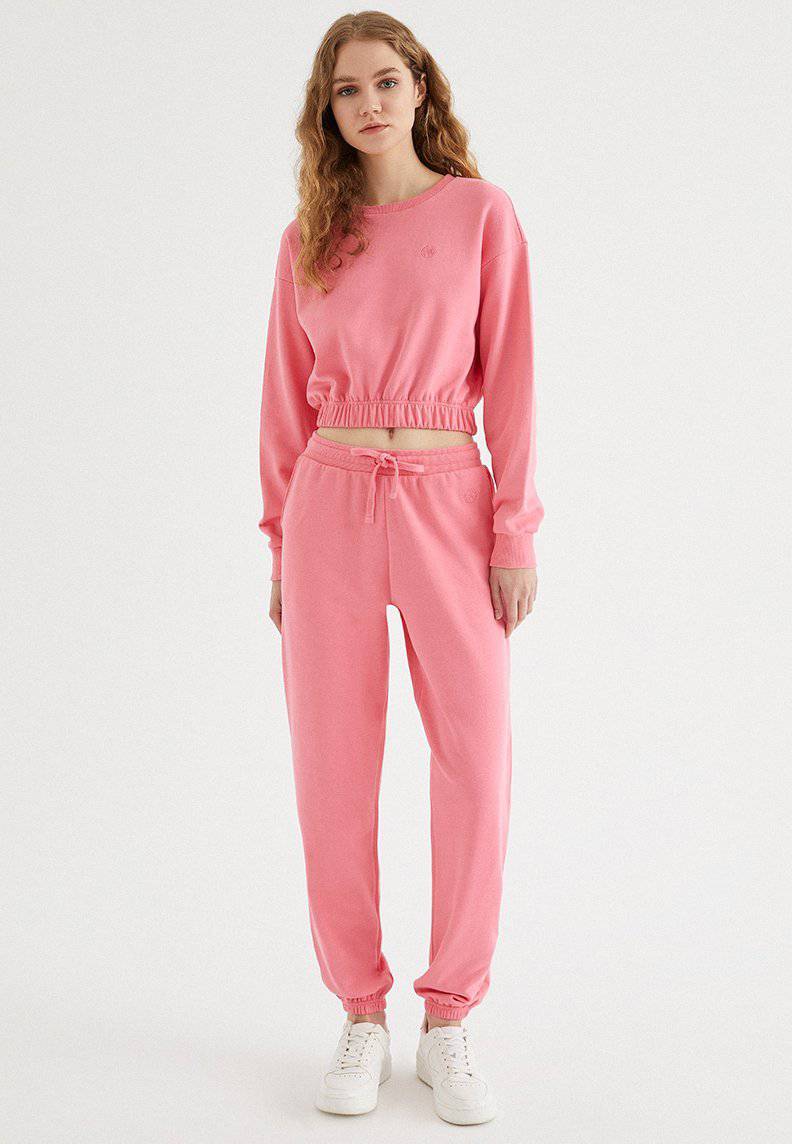 ENJOY ELASTICATED HEM SWEAT in Pink Lemonade - Sweatshirt - Westmark London EU(TR) Store Organik Pamuklu Sürdürülebilir Moda