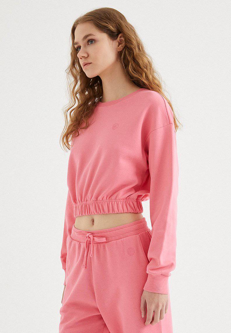 ENJOY ELASTICATED HEM SWEAT in Pink Lemonade - Sweatshirt - Westmark London EU(TR) Store Organik Pamuklu Sürdürülebilir Moda