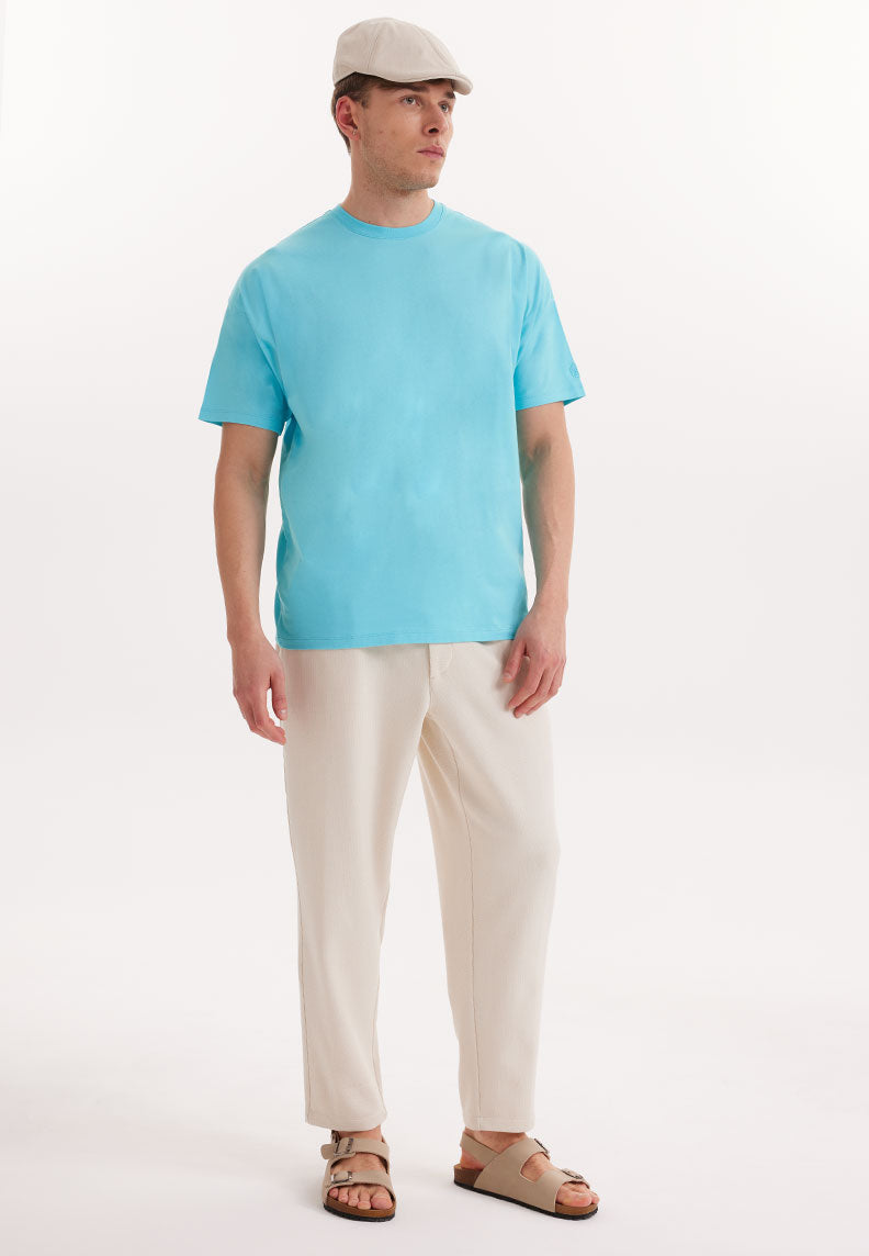 ESSENTIALS OVERSIZED TEE in Blue Curacao - T-Shirt - Westmark London EU(TR) Store Organik Pamuklu Sürdürülebilir Moda