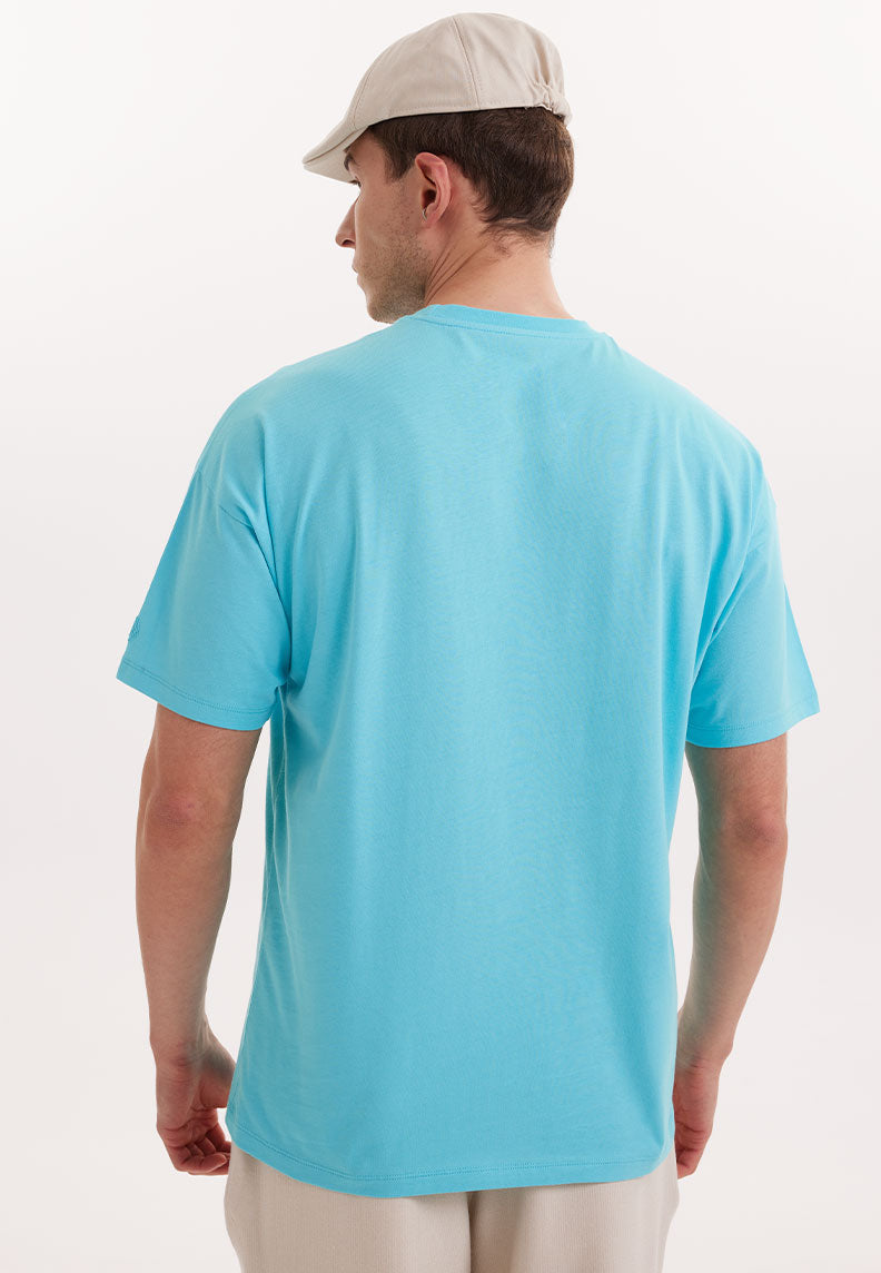 ESSENTIALS OVERSIZED TEE in Blue Curacao - T-Shirt - Westmark London EU(TR) Store Organik Pamuklu Sürdürülebilir Moda