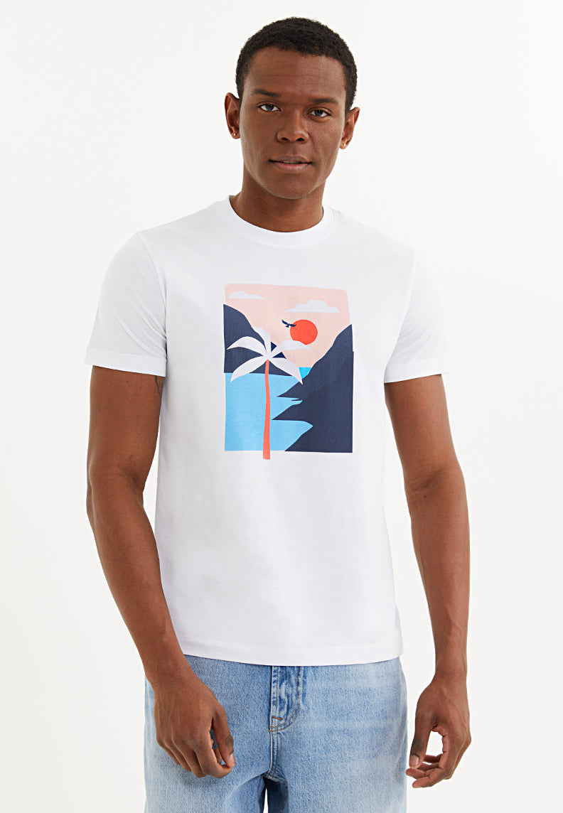 SUNSET PALM TEE - T-Shirt - Westmark London EU(TR) Store Organik Pamuklu Sürdürülebilir Moda