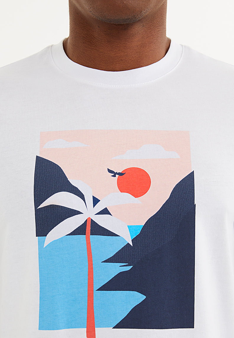 SUNSET PALM TEE - T-Shirt - Westmark London EU(TR) Store Organik Pamuklu Sürdürülebilir Moda