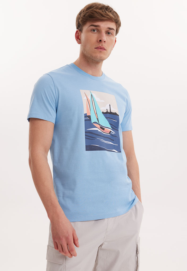 WMVIEW SAIL TEE in Blissful Blue - T-Shirt - Westmark London EU(TR) Store Organik Pamuklu Sürdürülebilir Moda