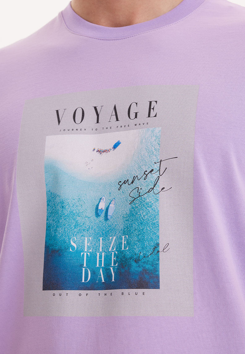 WMCOLLAGE VOYAGE TEE in Lilac Breeze - T-Shirt - Westmark London EU(TR) Store Organik Pamuklu Sürdürülebilir Moda