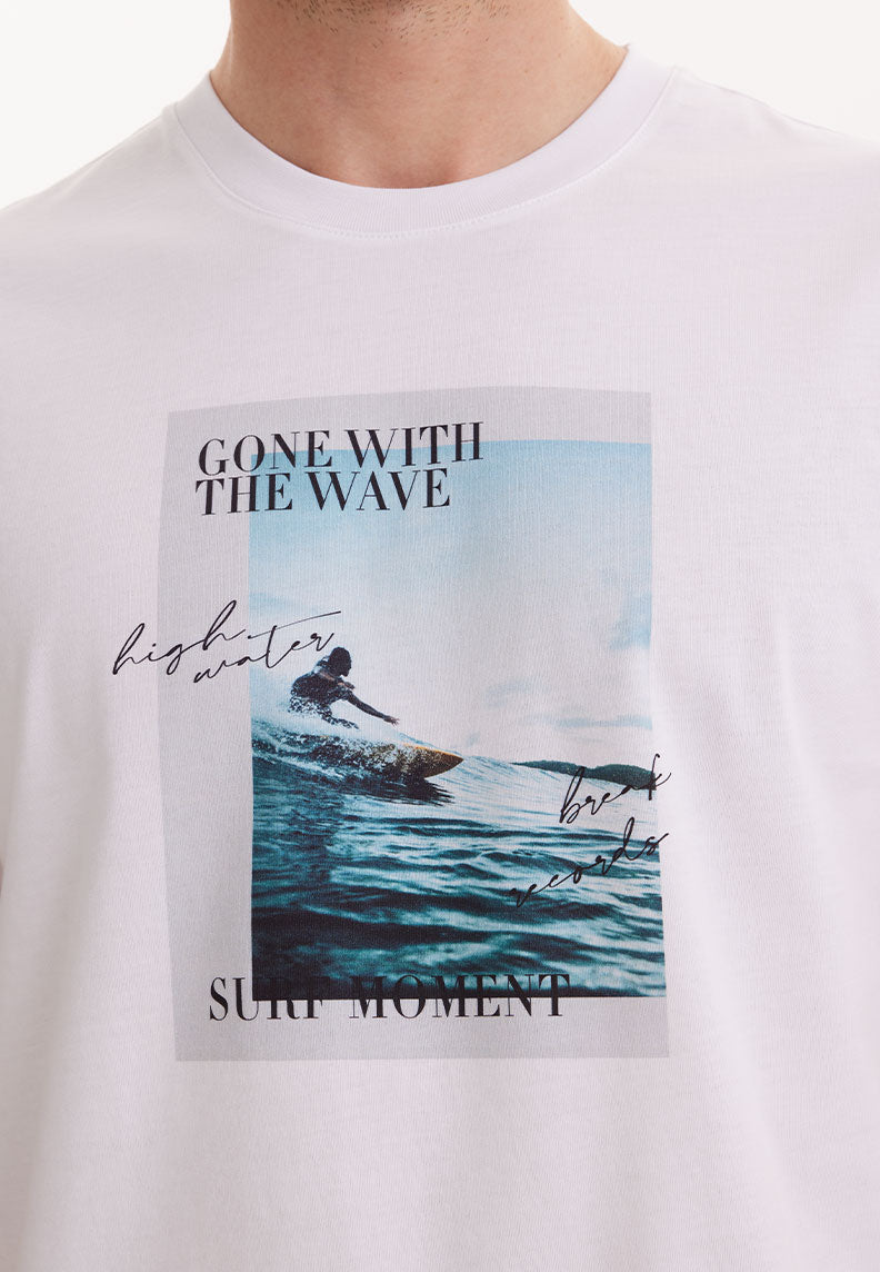 WMCOLLAGE WAVE TEE in White - T-Shirt - Westmark London EU(TR) Store Organik Pamuklu Sürdürülebilir Moda