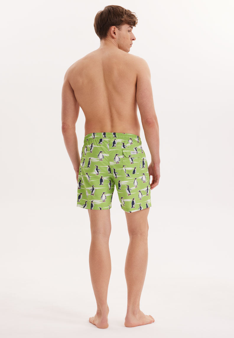 WMANIMAL PENGUIN SWIM SHORTS in Green AOP - Swim Shorts - Westmark London EU(TR) Store Organik Pamuklu Sürdürülebilir Moda