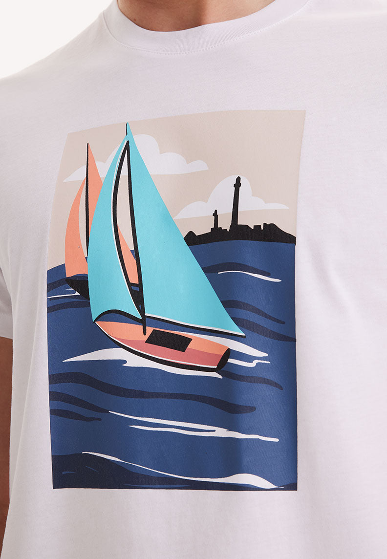WMVIEW SAIL TEE in White - T-Shirt - Westmark London EU(TR) Store Organik Pamuklu Sürdürülebilir Moda