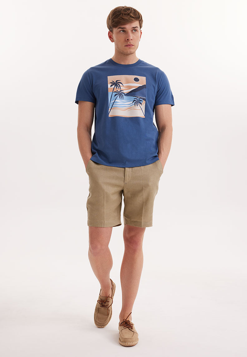 WMVIEW PALM TEE in Dark Denim - T-Shirt - Westmark London EU(TR) Store Organik Pamuklu Sürdürülebilir Moda