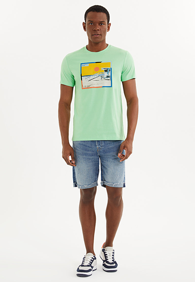 BEACH HOUSE COLLAGE TEE in Fair Green- T-Shirt - Westmark London EU(TR) Store Organik Pamuklu Sürdürülebilir Moda