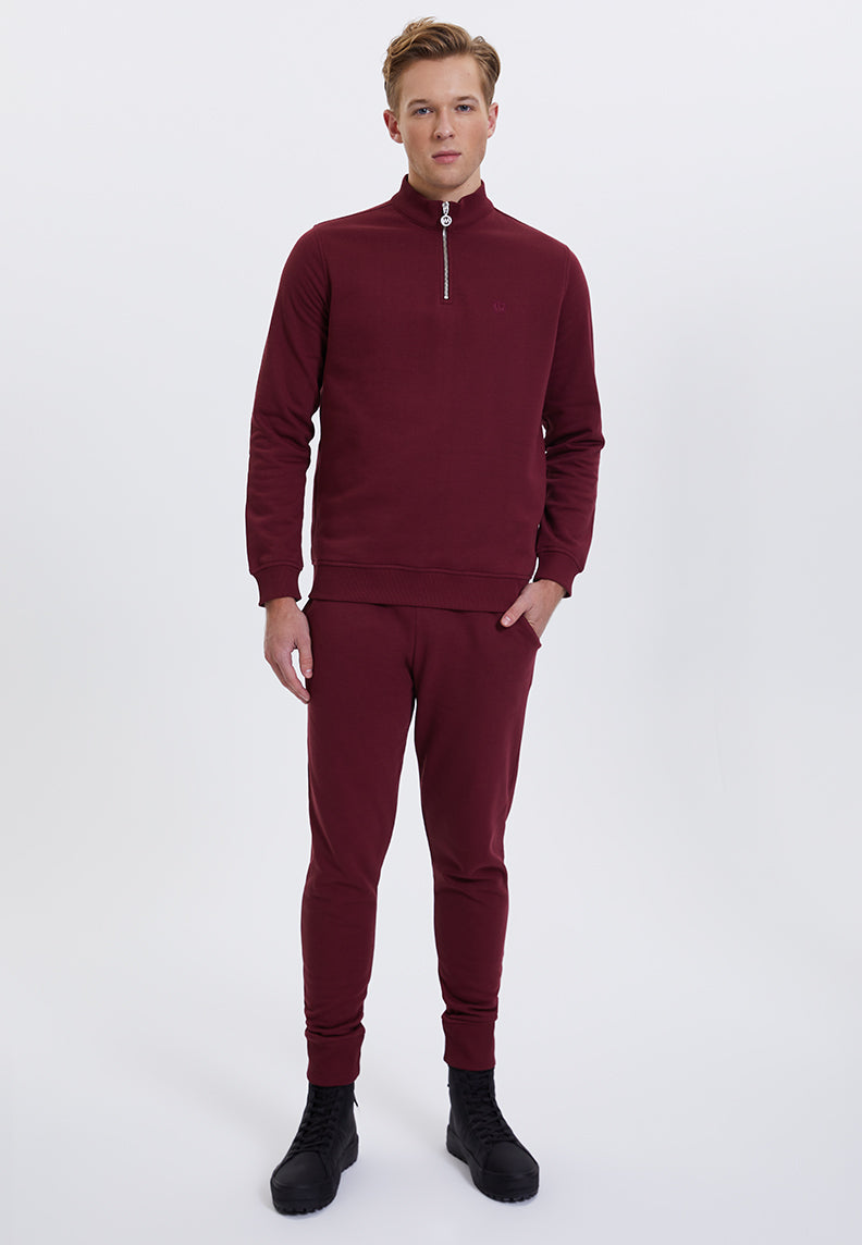 CORE HALF ZIP SWEAT in Cabernet - Sweatshirt - Westmark London EU(TR) Store Organik Pamuklu Sürdürülebilir Moda