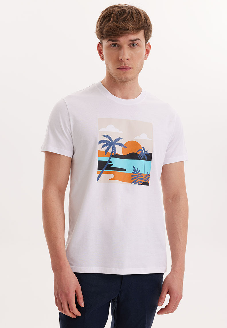 WMVIEW SUNSET TEE in White - T-Shirt - Westmark London EU(TR) Store Organik Pamuklu Sürdürülebilir Moda