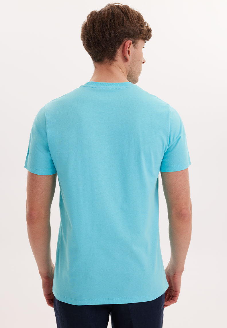 WMVIEW SUNSET TEE in Blue Curacao - T-Shirt - Westmark London EU(TR) Store Organik Pamuklu Sürdürülebilir Moda