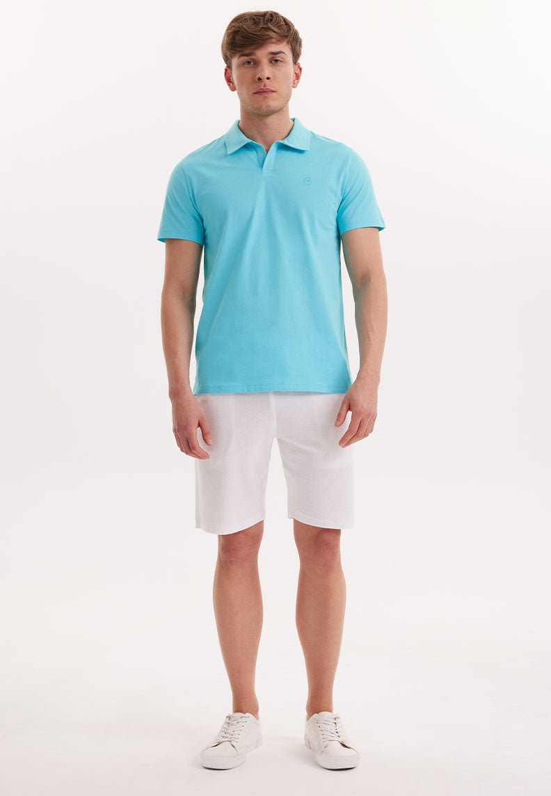 VITAL POLO TEE in Blue Curacao - T-Shirt - Westmark London EU(TR) Store Organik Pamuklu Sürdürülebilir Moda
