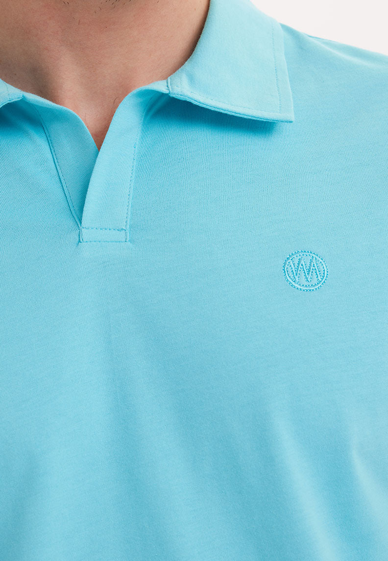 VITAL POLO TEE in Blue Curacao - T-Shirt - Westmark London EU(TR) Store Organik Pamuklu Sürdürülebilir Moda
