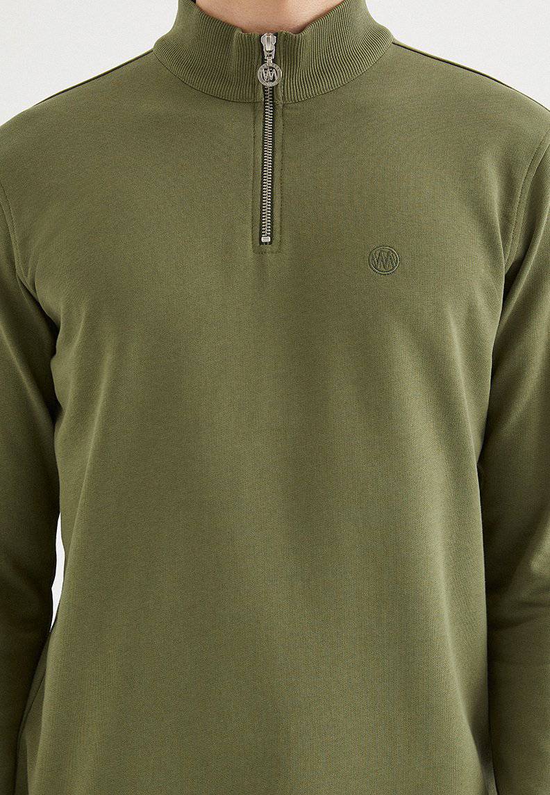 CORE HALF ZIP SWEAT in Capulet Olive - Sweatshirt - Westmark London EU(TR) Store Organik Pamuklu Sürdürülebilir Moda