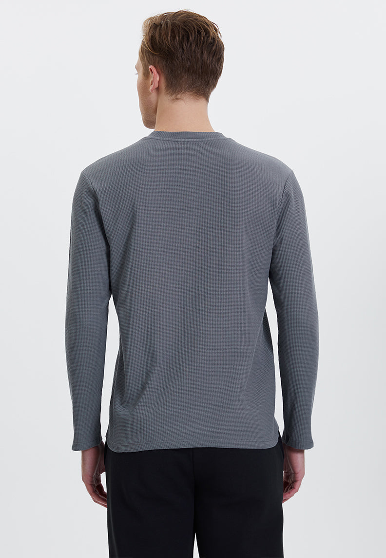 ESSENTIALS LONG SLEEVE HENLEY in Quiet Shade - T-Shirt - Westmark London EU(TR) Store Organik Pamuklu Sürdürülebilir Moda