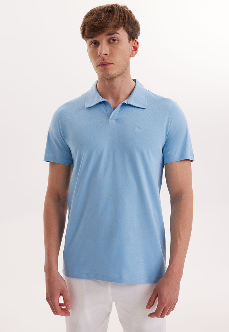 VITAL POLO TEE in Blissful Blue - T-Shirt - Westmark London EU(TR) Store Organik Pamuklu Sürdürülebilir Moda