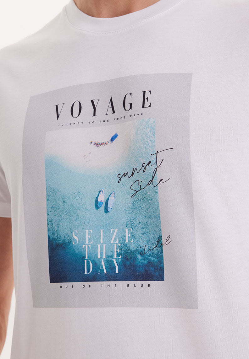 WMCOLLAGE VOYAGE TEE in White - T-Shirt - Westmark London EU(TR) Store Organik Pamuklu Sürdürülebilir Moda