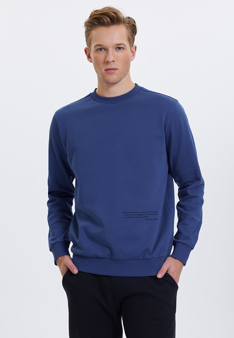 WMSLOGAN PLANT SWEAT in Blue Quartz– Sweatshirt - Westmark London EU(TR) Store Organik Pamuklu Sürdürülebilir Moda
