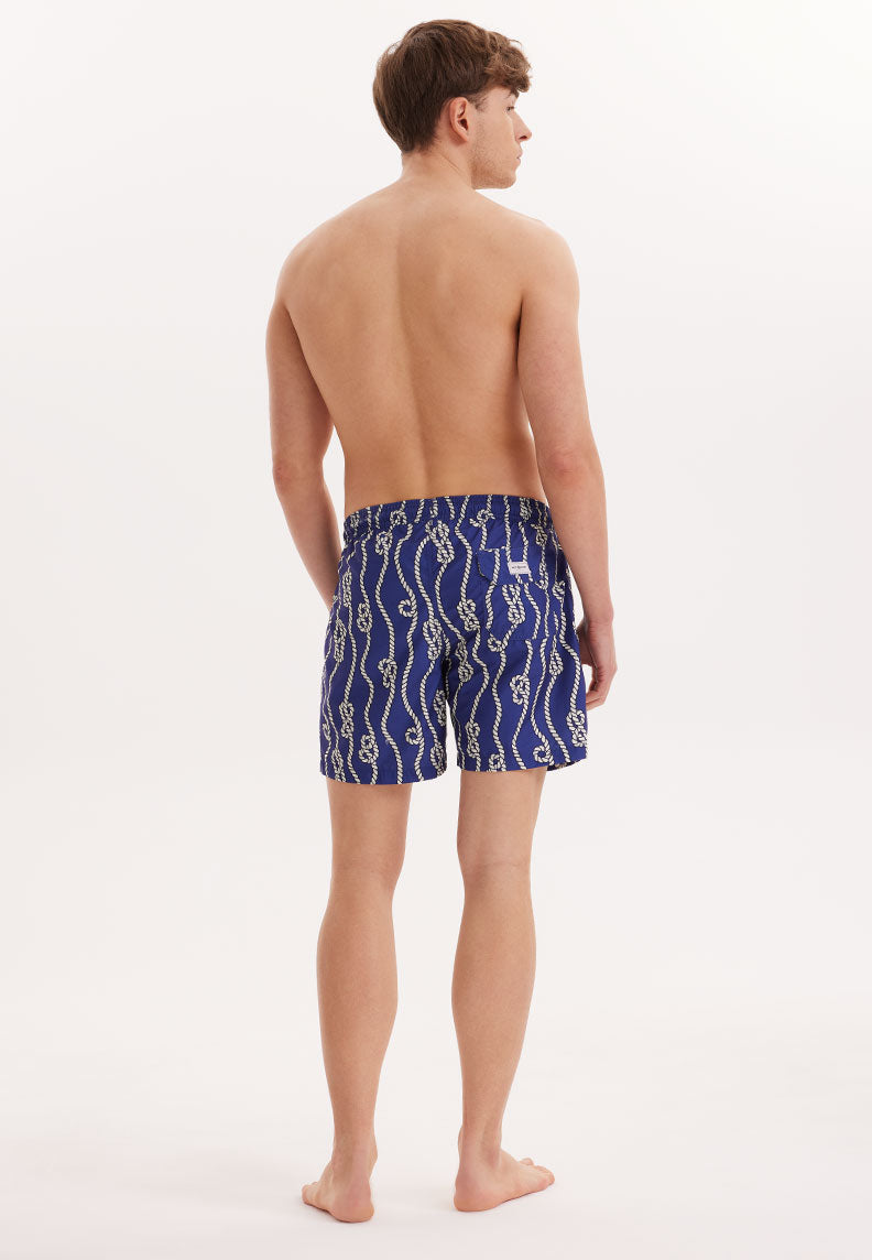 WMROPE KNOT SWIM SHORTS in Navy AOP - Swim Shorts - Westmark London EU(TR) Store Organik Pamuklu Sürdürülebilir Moda