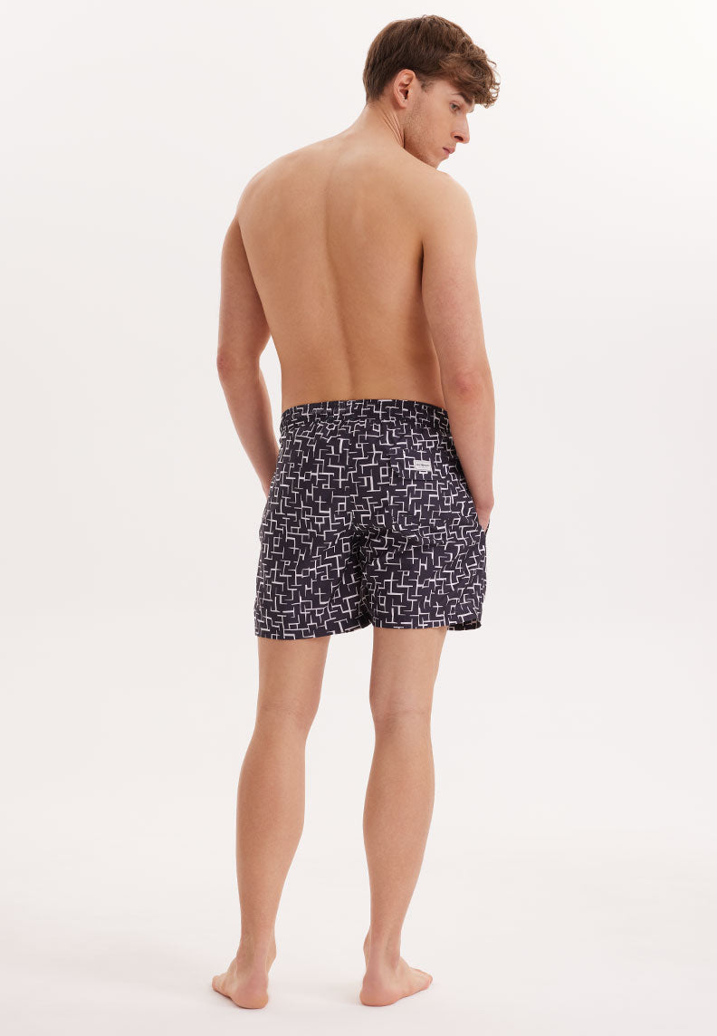 WMGEOMETRIC MAZE SWIM SHORTS in Grey AOP - Swim Shorts - Westmark London EU(TR) Store Organik Pamuklu Sürdürülebilir Moda
