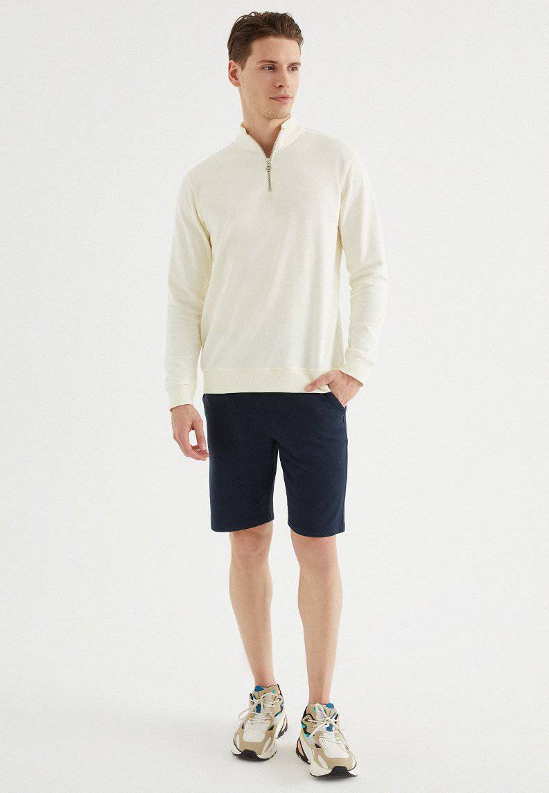 CORE HALF ZIP SWEAT in Vanilla Ice - Sweatshirt - Westmark London EU(TR) Store Organik Pamuklu Sürdürülebilir Moda