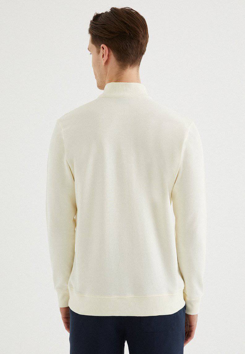 CORE HALF ZIP SWEAT in Vanilla Ice - Sweatshirt - Westmark London EU(TR) Store Organik Pamuklu Sürdürülebilir Moda