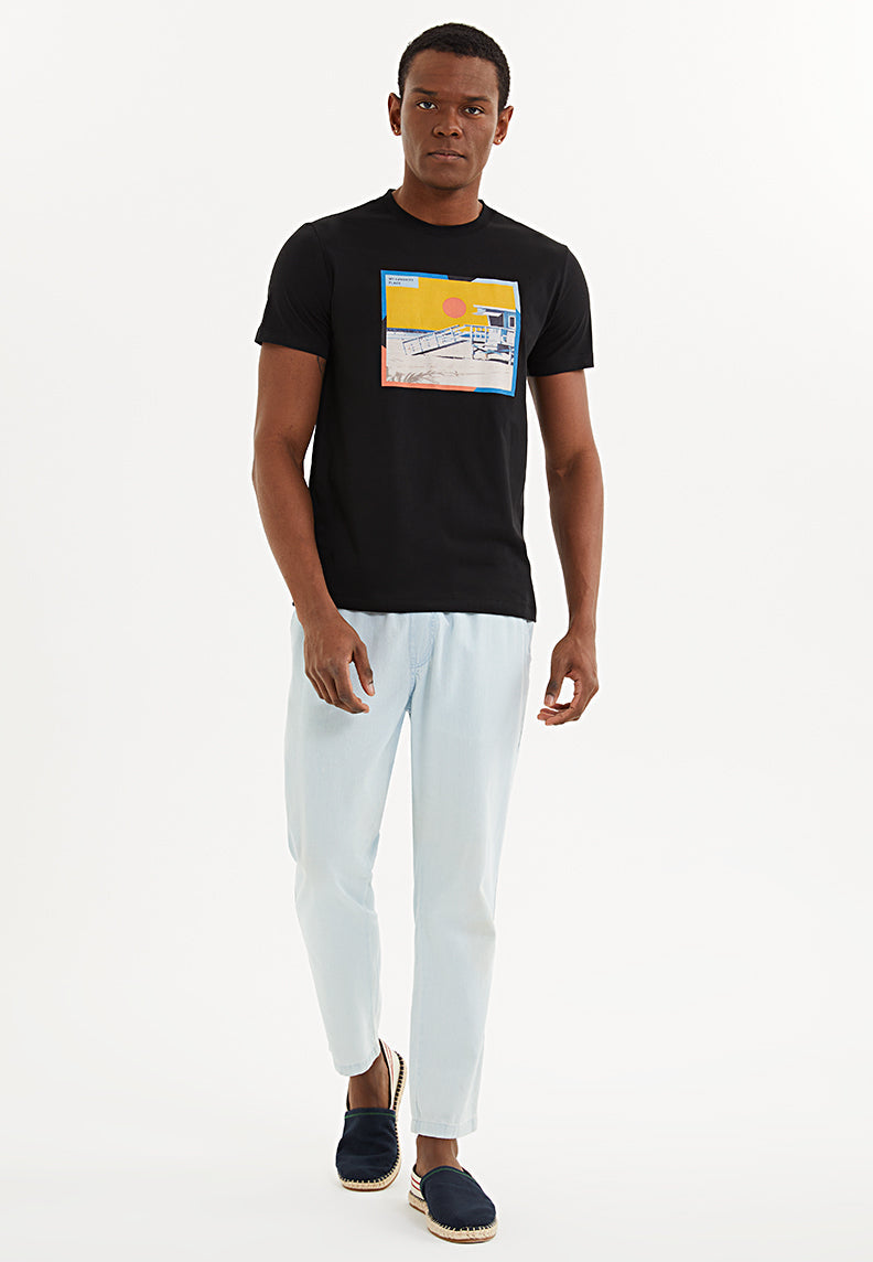 BEACH HOUSE COLLAGE TEE in Black- T-Shirt - Westmark London EU(TR) Store Organik Pamuklu Sürdürülebilir Moda