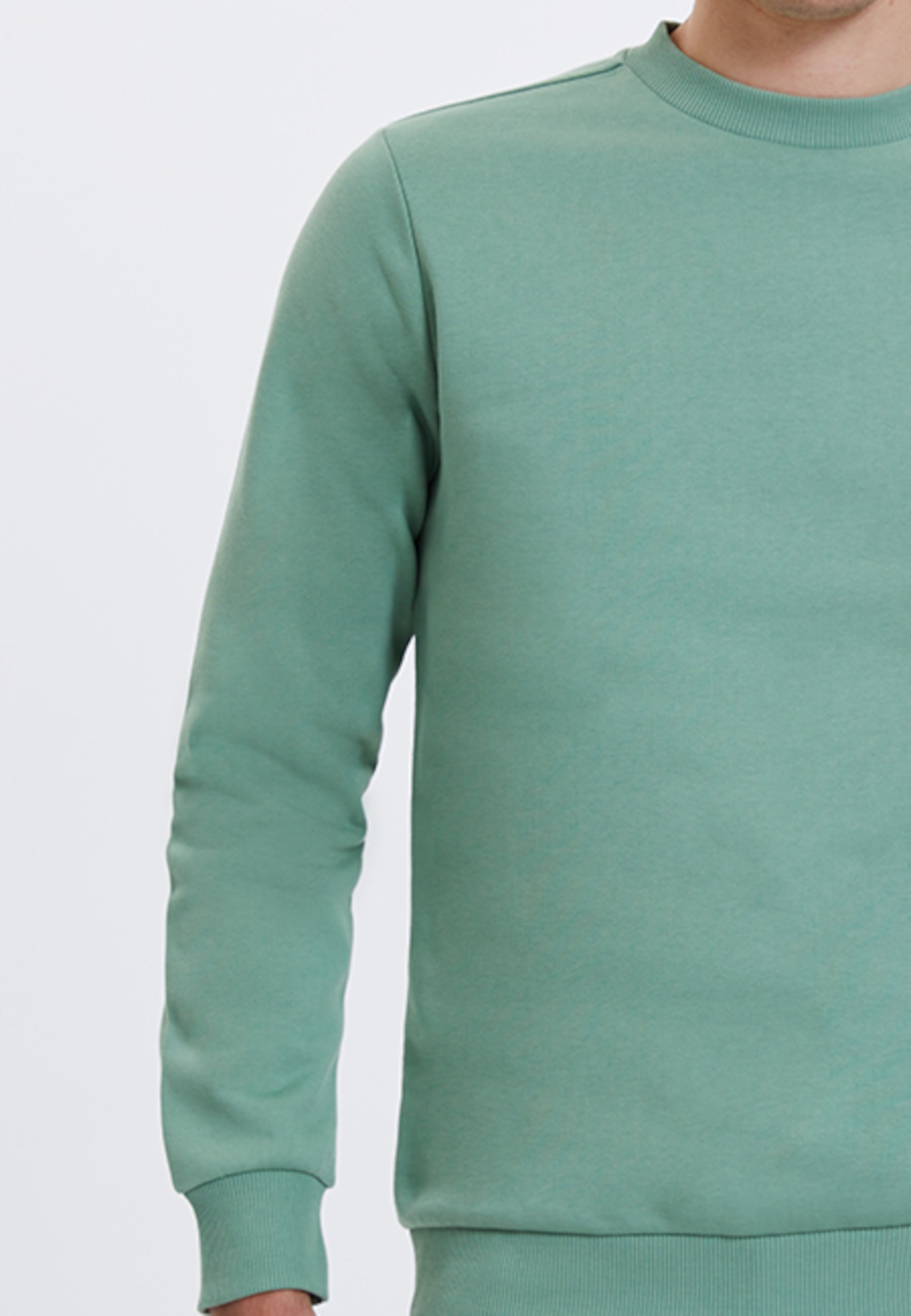 Açık Yeşil Bisiklet Yaka Basic Pamuklu Regular Fit Erkek Sweatshirt CORE - Sweatshirt - Westmark London EU(TR) Store Organik Pamuklu Sürdürülebilir Moda