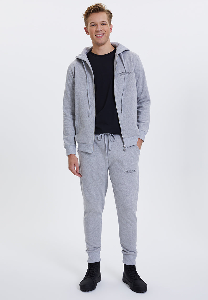 WMRECYCLED ZIP HOODIE in Grey Melange - Sweatshirt - Westmark London EU(TR) Store Organik Pamuklu Sürdürülebilir Moda
