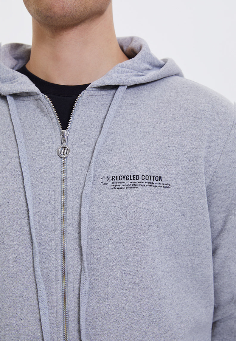 WMRECYCLED ZIP HOODIE in Grey Melange- Sweatshirt - Westmark London EU(TR) Store Organik Pamuklu Sürdürülebilir Moda