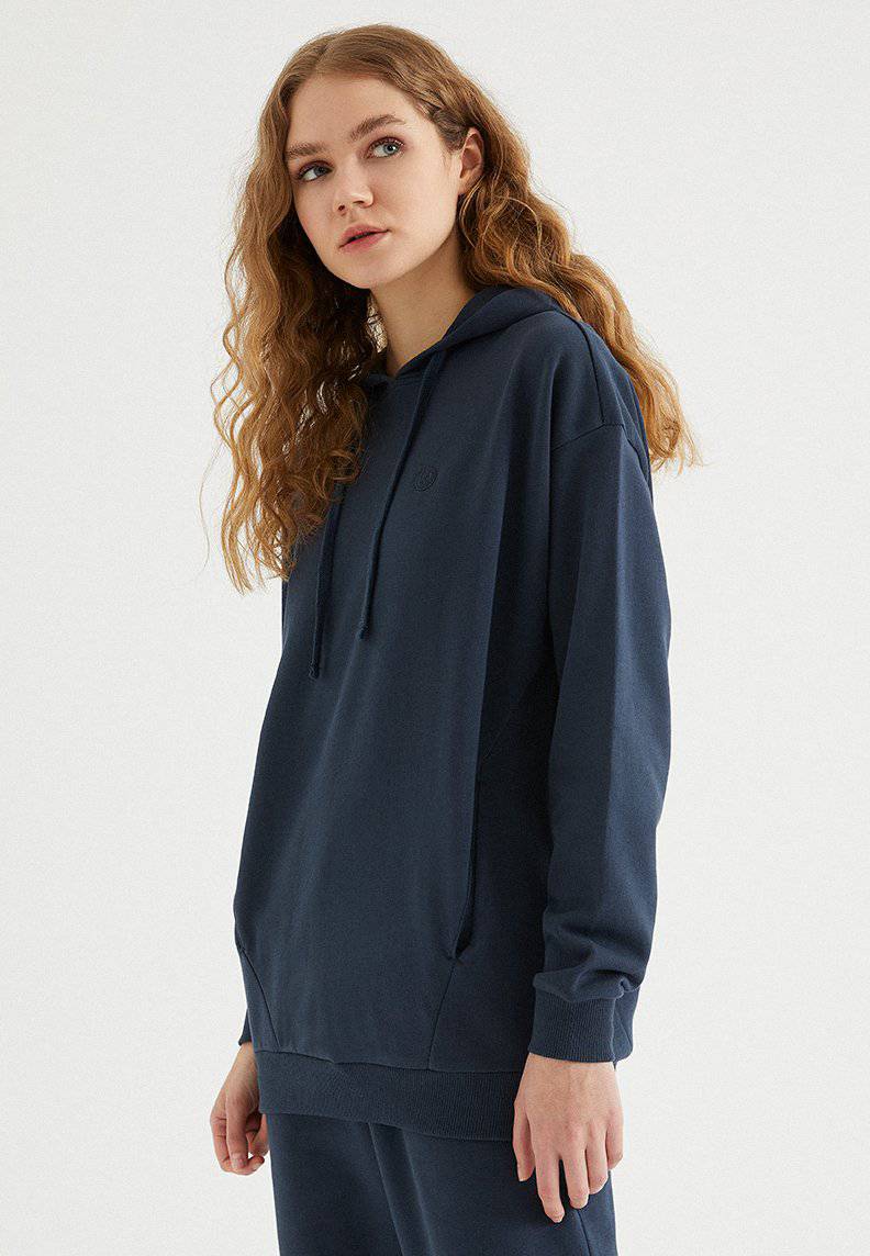 ENJOY OVERSIZE HOODIE w/POCKET in Blue Nights - Sweatshirt - Westmark London EU(TR) Store Organik Pamuklu Sürdürülebilir Moda