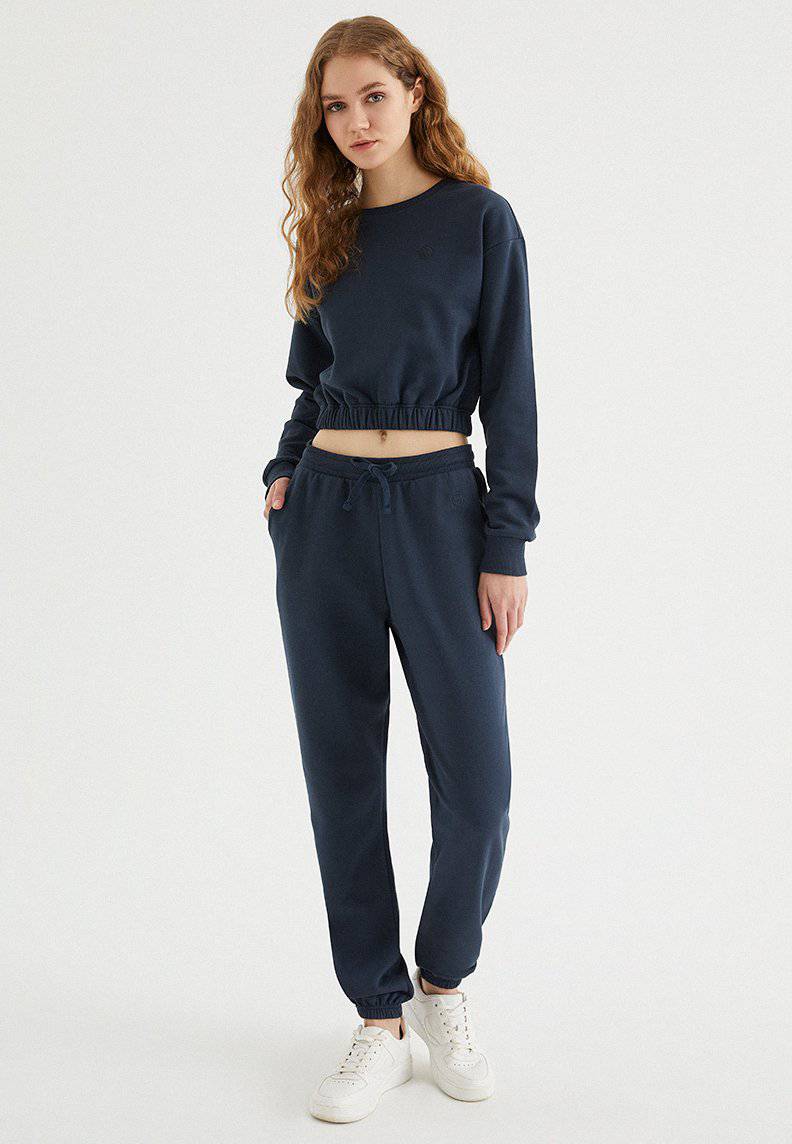 ENJOY ELASTICATED HEM SWEAT in Blue Nights - Sweatshirt - Westmark London EU(TR) Store Organik Pamuklu Sürdürülebilir Moda