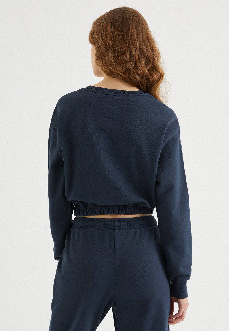 ENJOY ELASTICATED HEM SWEAT in Blue Nights - Sweatshirt - Westmark London EU(TR) Store Organik Pamuklu Sürdürülebilir Moda