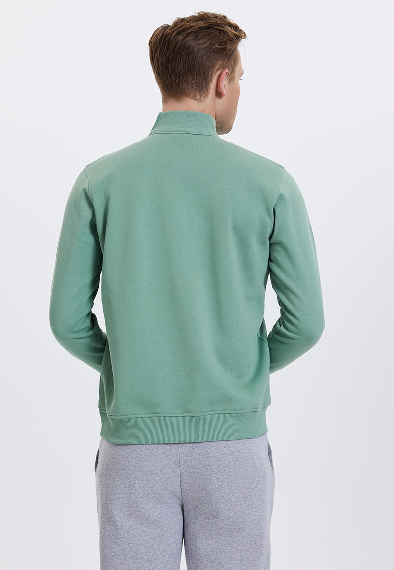 CORE HALF ZIP SWEAT in Hedge Green - Sweatshirt - Westmark London EU(TR) Store Organik Pamuklu Sürdürülebilir Moda