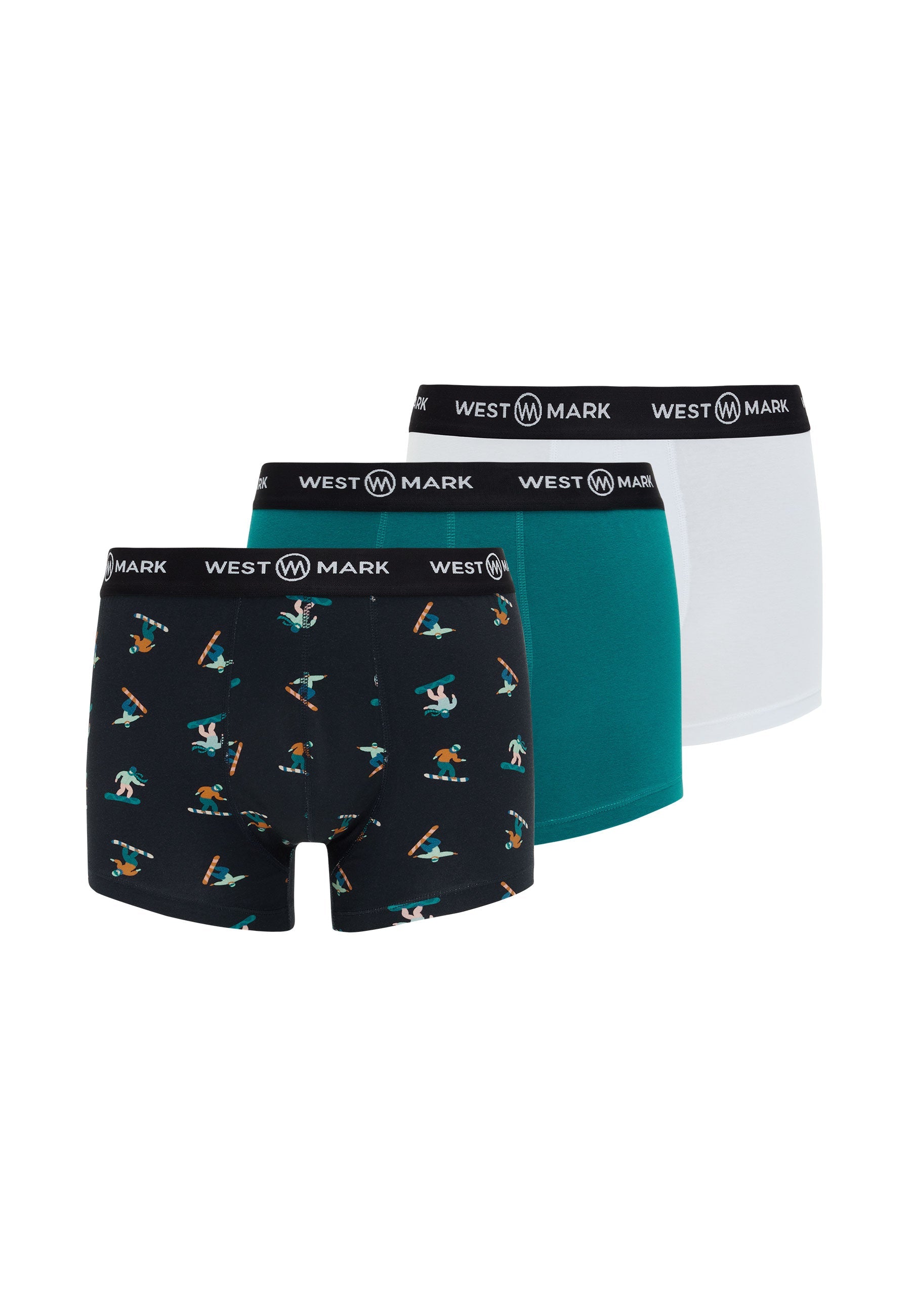 3'lü Mavi Gri Desenli Erkek Boxer Seti OSCAR WINTER ICONS - Underwear - Westmark London EU(TR) Store Organik Pamuklu Sürdürülebilir Moda