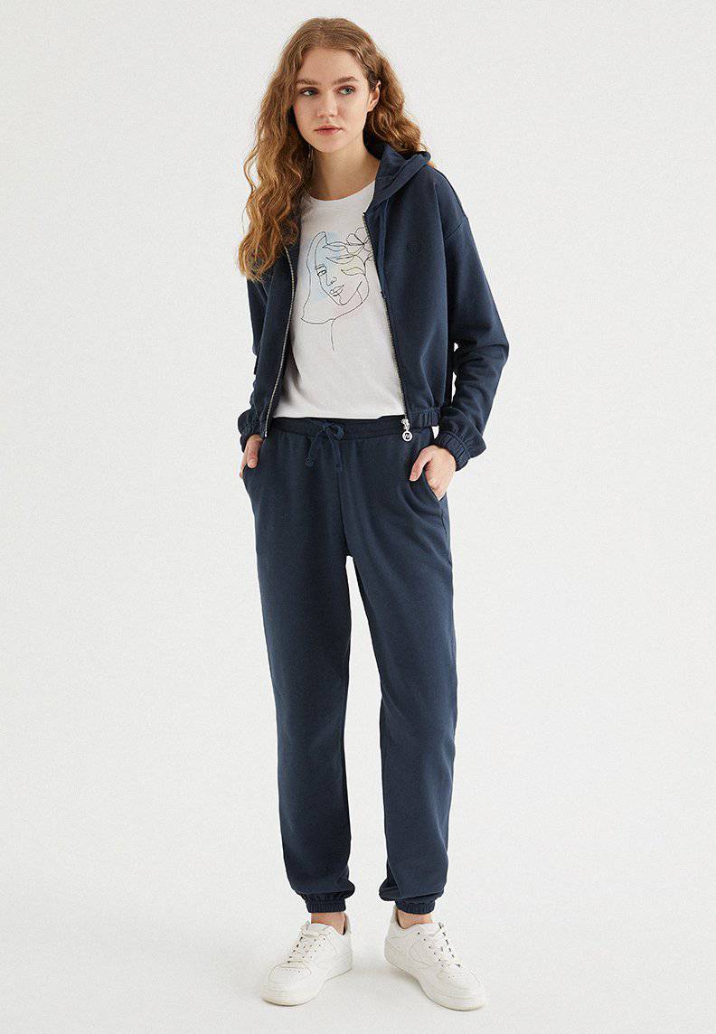 ENJOY CROPPED ZIP HOODIE in Blue Night - Sweatshirt - Westmark London EU(TR) Store Organik Pamuklu Sürdürülebilir Moda