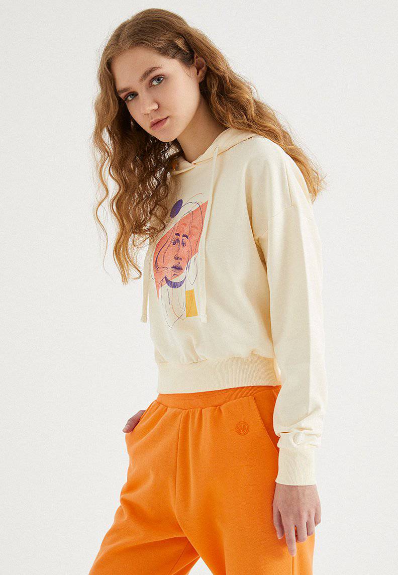 ABSTRACT PORTRAIT HOODIE - Sweatshirt - Westmark London EU(TR) Store Organik Pamuklu Sürdürülebilir Moda