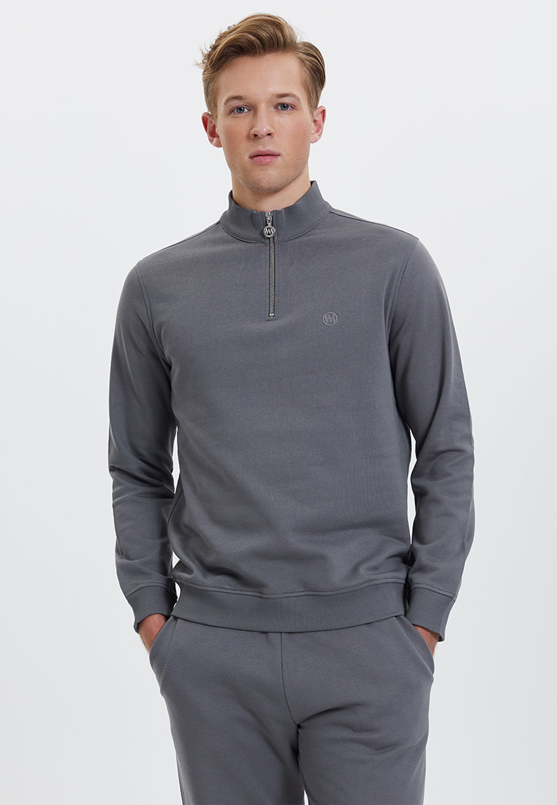 CORE HALF ZIP SWEAT in Quiet Shade– Sweatshirt - Westmark London EU(TR) Store Organik Pamuklu Sürdürülebilir Moda