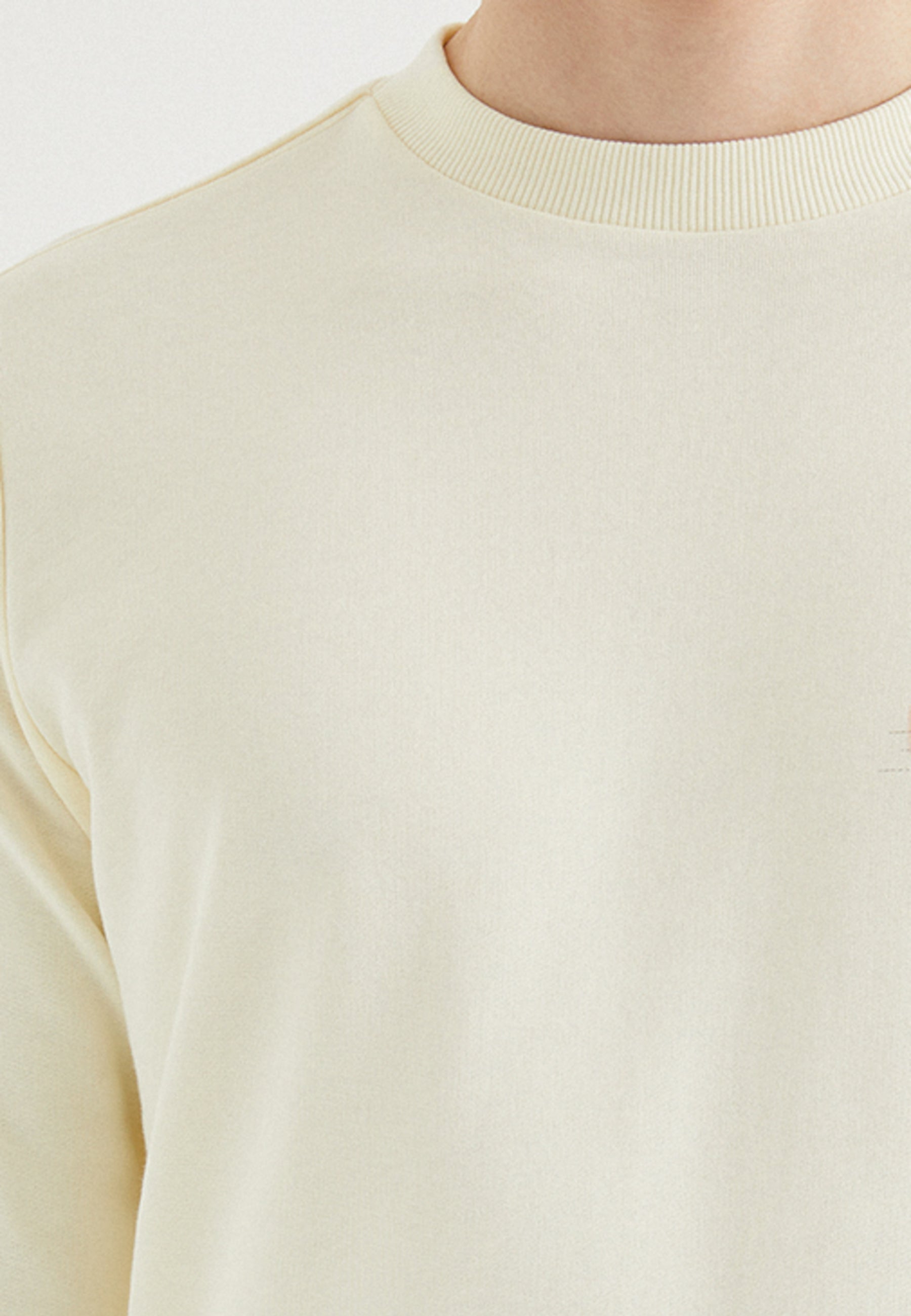 Kırık Beyaz Bisiklet Yaka Basic Pamuklu Regular Fit Erkek Sweatshirt CORE - Sweatshirt - Westmark London EU(TR) Store Organik Pamuklu Sürdürülebilir Moda