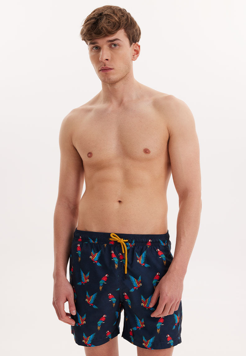 WMANIMAL PARROT SWIM SHORTS in Navy AOP - Swim Shorts - Westmark London EU(TR) Store Organik Pamuklu Sürdürülebilir Moda