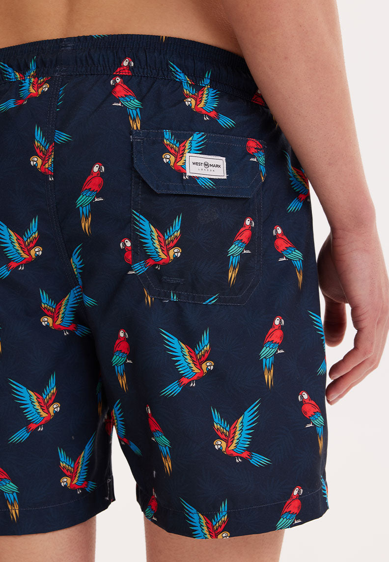 WMANIMAL PARROT SWIM SHORTS in Navy AOP - Swim Shorts - Westmark London EU(TR) Store Organik Pamuklu Sürdürülebilir Moda