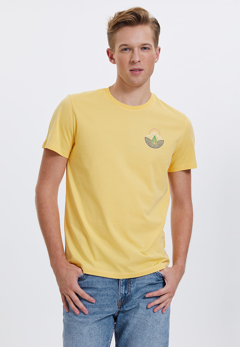 WMLINE MOUNTAIN TEE in Cornsilk - T-Shirt - Westmark London EU(TR) Store Organik Pamuklu Sürdürülebilir Moda