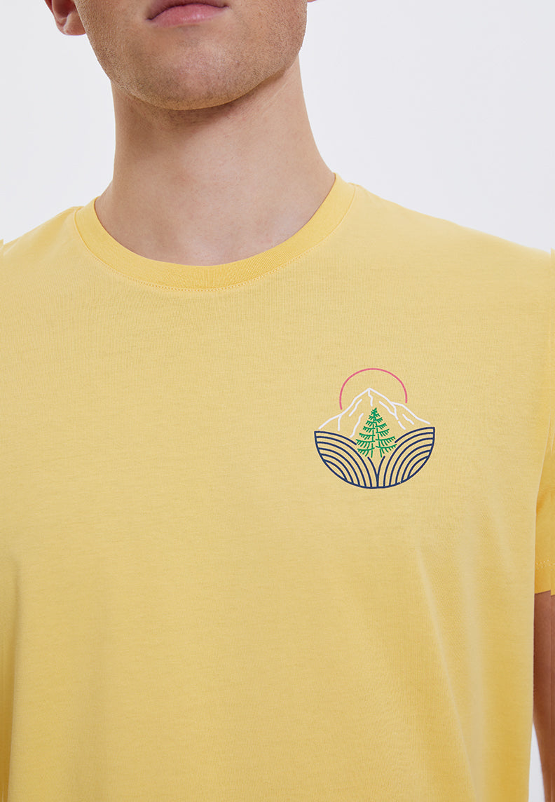 WMLINE MOUNTAIN TEE in Cornsilk - T-Shirt - Westmark London EU(TR) Store Organik Pamuklu Sürdürülebilir Moda