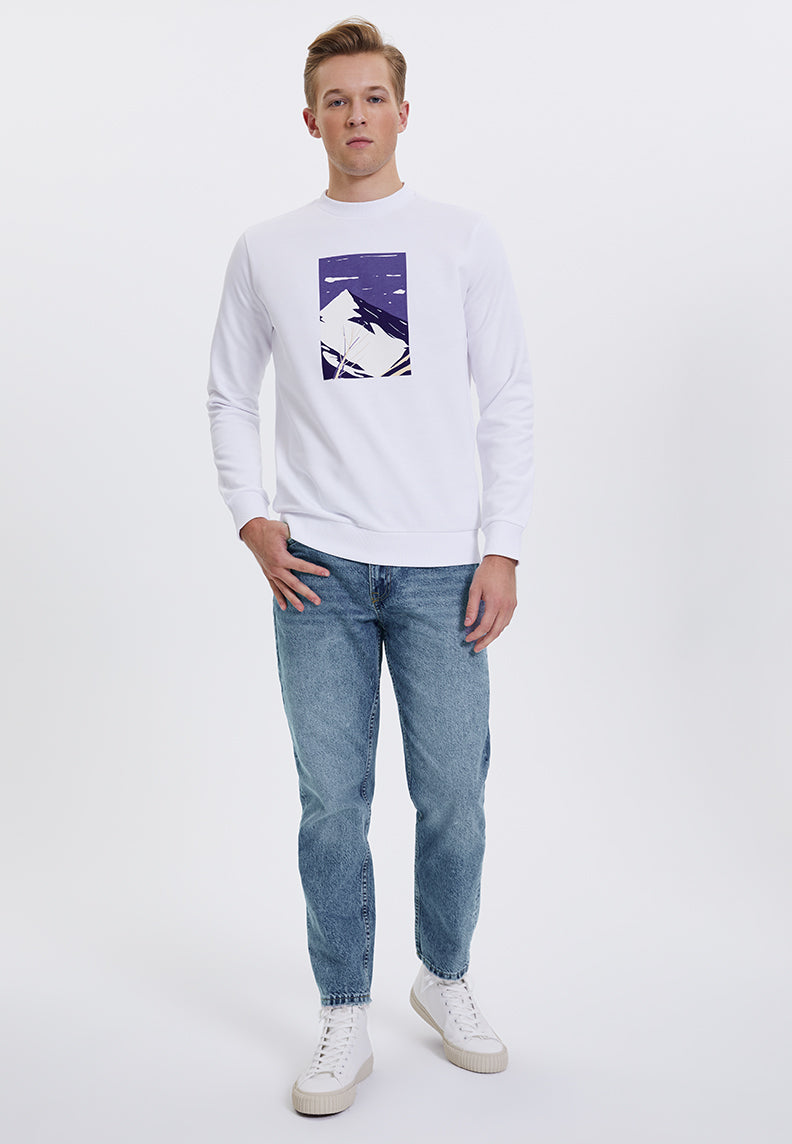 WMWINTER MOUNTAIN SWEAT in White- Sweatshirt - Westmark London EU(TR) Store Organik Pamuklu Sürdürülebilir Moda