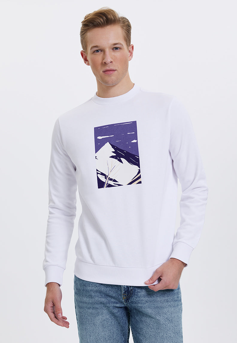 WMWINTER MOUNTAIN SWEAT in White- Sweatshirt - Westmark London EU(TR) Store Organik Pamuklu Sürdürülebilir Moda